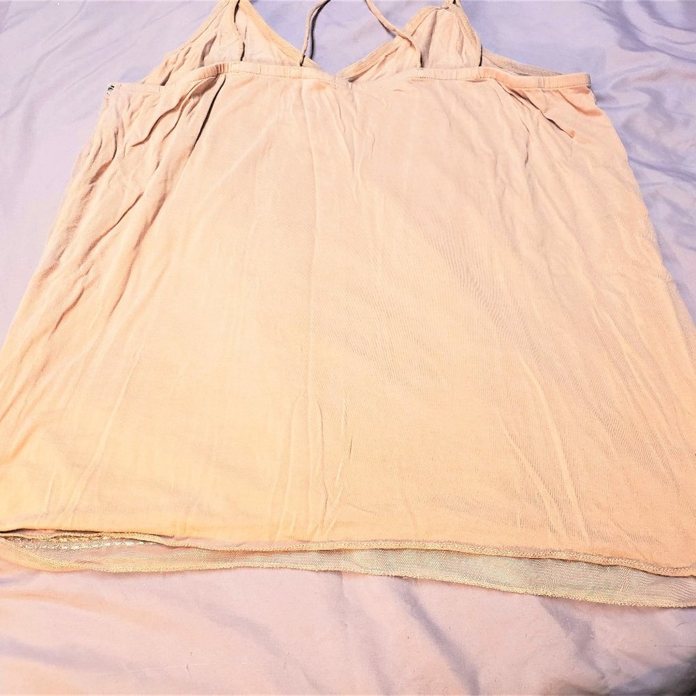 Pink Beaded Bead Mesh Camisoles - Picture 4 of 5